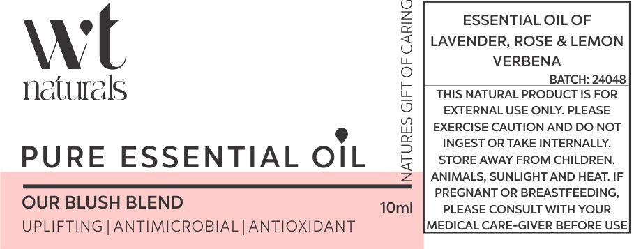 BLUSH Essential Oil Blend | 10ml | Lavandula angustifolia (Lavender) Oil, Rosa centifolia (Rose) Oil, and Aloysia citriodora (Lemon Verbena) Oil