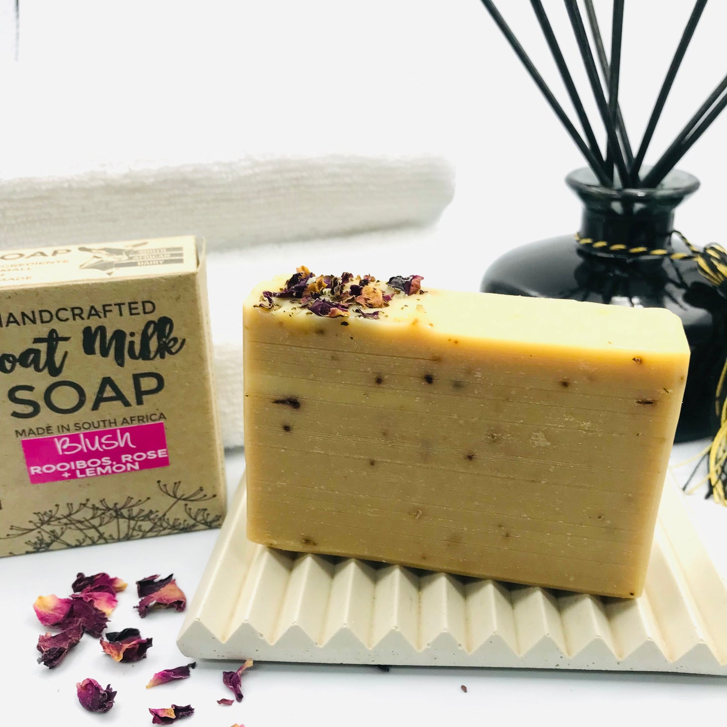 BLUSH - Hempseed, Rooibos, Rose + Lemon Goat Milk Soap