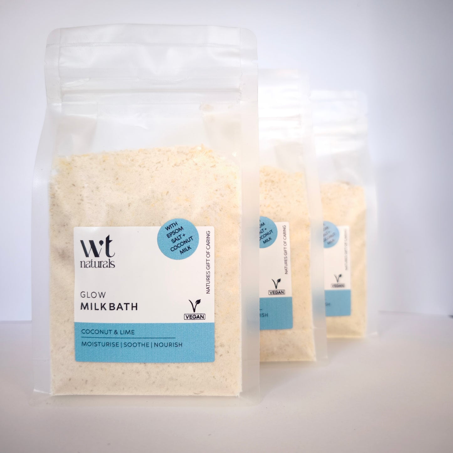 GLOW MILK BATH - Epson and Sea Salt, Coconut Milk, Calendula + Coconut | 420g